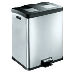 Poubelle à pédale EKO Rejoice 2x30 Inox mat