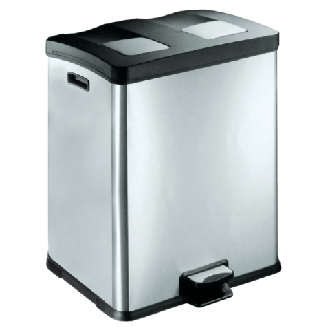 Poubelle à pédale EKO Rejoice 2x30 Inox mat