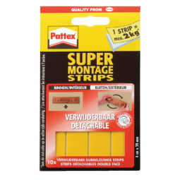 Supermontagestrip Pattex 2kg verwijderbaar 10stuks