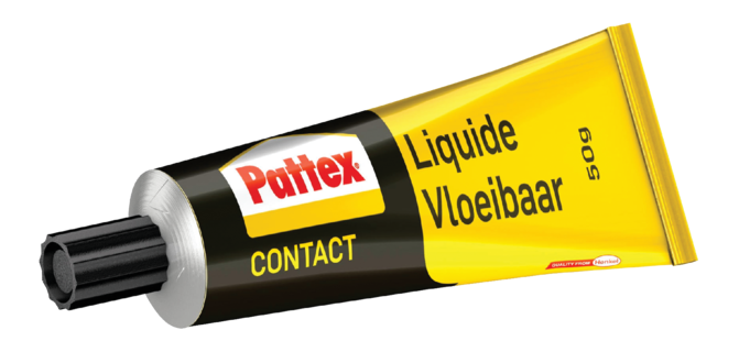 Contactlijm vloeibaar Pattex tube 50 gram op blister