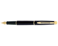 Stylo plume Waterman Hémisphère Noir Laqué GT Fin