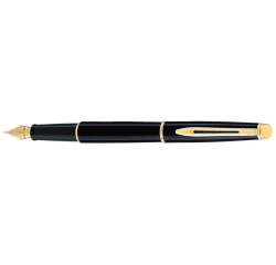 Stylo plume Waterman Hémisphère Noir Laqué GT Fin