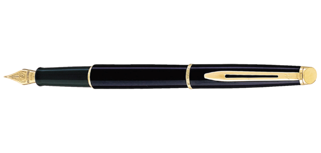 Stylo plume Waterman Hémisphère Noir Laqué GT Fin