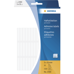 Etiket HERMA 2300 5x35mm wit 1920 stuks