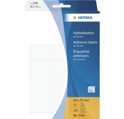Etiket HERMA 2590 40x75mm wit 192 stuks