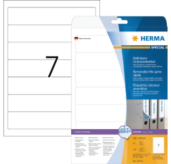 Rugetiket HERMA 10155 smal 38x192mm verwijderbaar wit