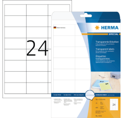 Etiket HERMA 4681 66x33.8mm transparant 600stuks