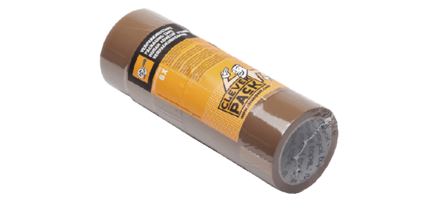 CleverPack Packaging Tape 48mmx66m PP Brown 6 Rolls