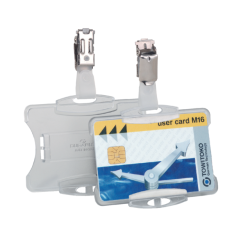 Porte-badge Durable 8118 ouvert avec pince 54x85mm