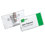 Acrylbadge Durable met combiklem 40x75mm