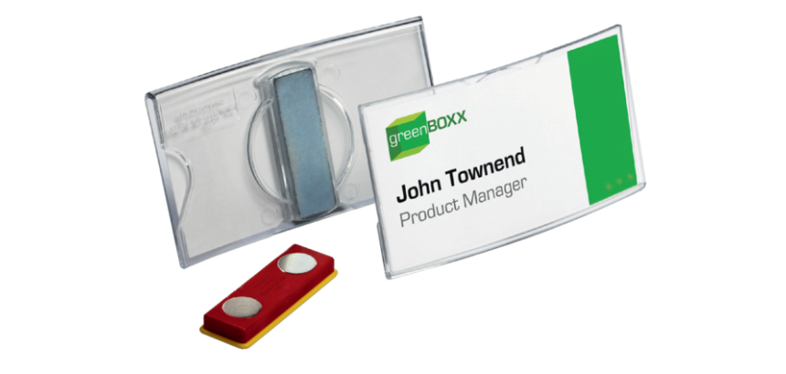 Badge Durable 8123 Konvex avec aimant 40x75mm