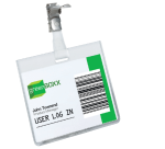 Badge Durable 8003 met clip liggend gesloten 60x90mm