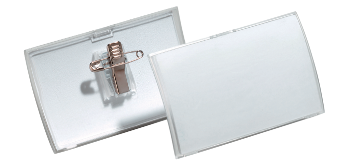 Durable badge met combiclip Click Fold, ft 40 x 75 mm, doos van 25 stuks