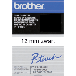 Labeltape Brother P-touch TC-201 standaard 12mm zwart op wit