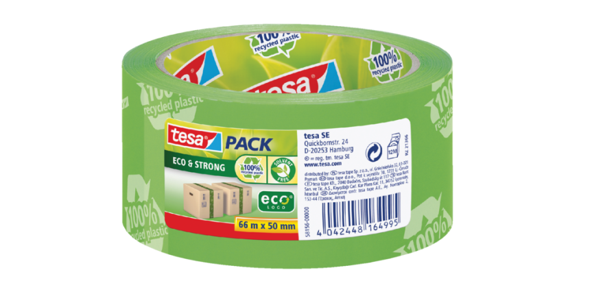 tesapack® eco & strong packaging tape 66mx50mm green print