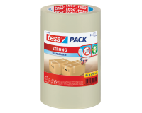Ruban d'emballage tesapack® Strong 66mx50mm PP transparent 3 rouleaux
