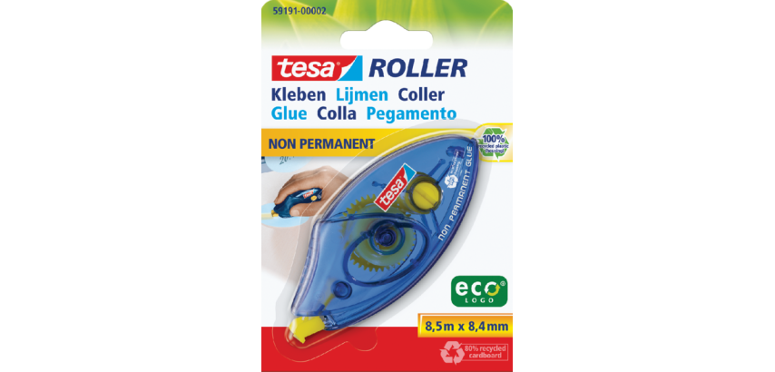 Roller de colle tesa® ecoLogo® non-permanent blister