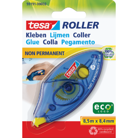 Roller de colle tesa® ecoLogo® non-permanent blister