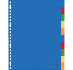 Intercalaire Kangaro A410M A4 23 perforations 10 onglets PP assorti