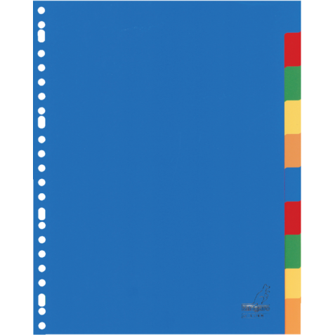Intercalaires Kangaro 23 perf A410M 10 onglets assorti PP