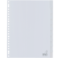 Intercalaire Kangaro G410FM A4 23 perforations 10 onglets + fenêtre PP gris