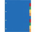 Intercalaire Kangaro A410 A4 4 perforations 10 onglets PP assorti