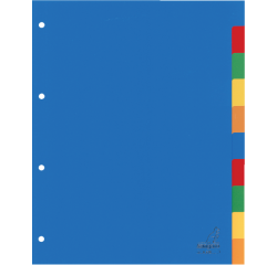 Intercalaire Kangaro A410 A4 4 perforations 10 onglets PP assorti