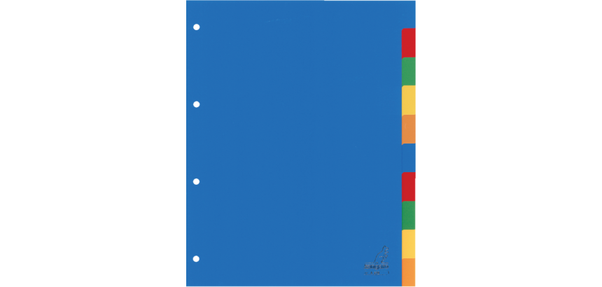 Intercalaire Kangaro A410 A4 4 perforations 10 onglets PP assorti