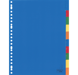 Intercalaire Kangaro A410FM A4 23 perforations 10 onglets + fenêtre PP assorti