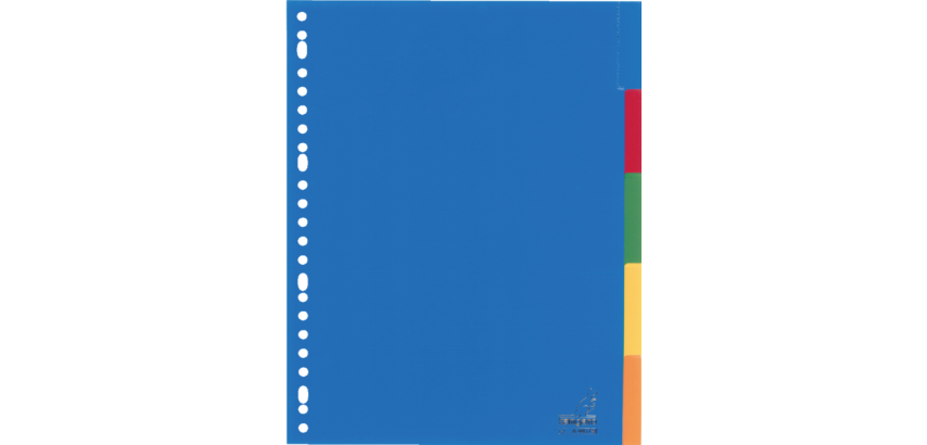 Kangaro A405FM A4 Divider 23 Holes 5 Tabs + Window Assorted PP