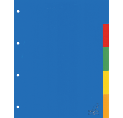 Kangaro A405 A4 Divider 4 Holes 5 Tabs Assorted PP