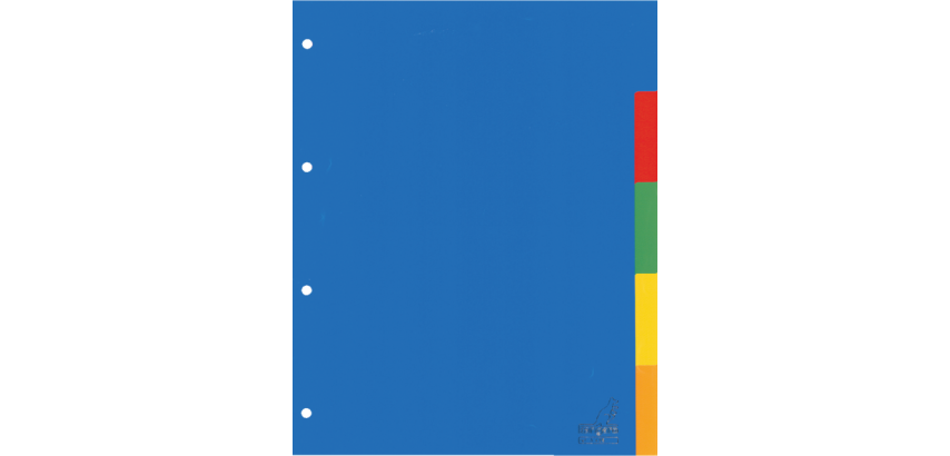 Kangaro A405 A4 Divider 4 Holes 5 Tabs Assorted PP