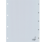 Kangaro G405C A4 Divider 4-hole number 1-5 PP grey