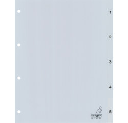 Kangaro G405C A4 Divider 4-hole number 1-5 PP grey