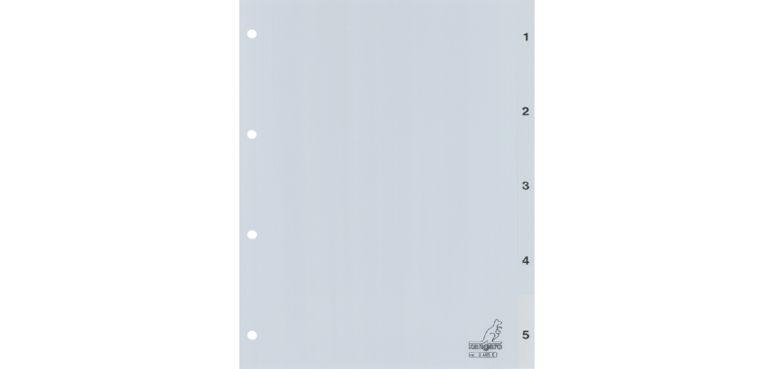 Kangaro G405C A4 Divider 4-hole number 1-5 PP grey