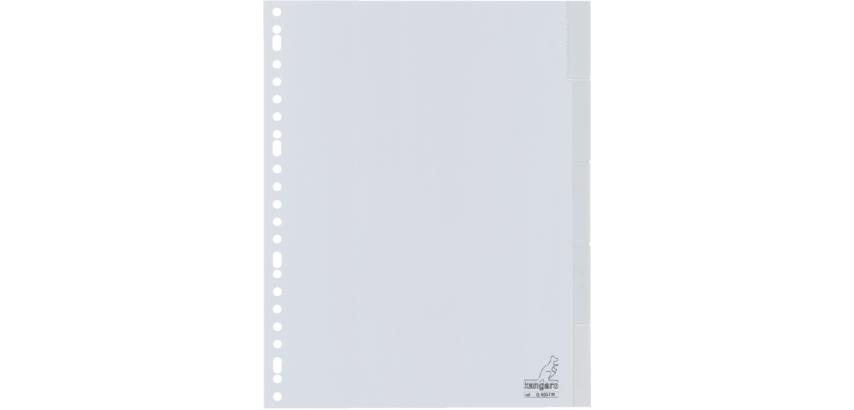 Kangaro G405FM A4 Divider 23 holes 5 tabs + PP window gray