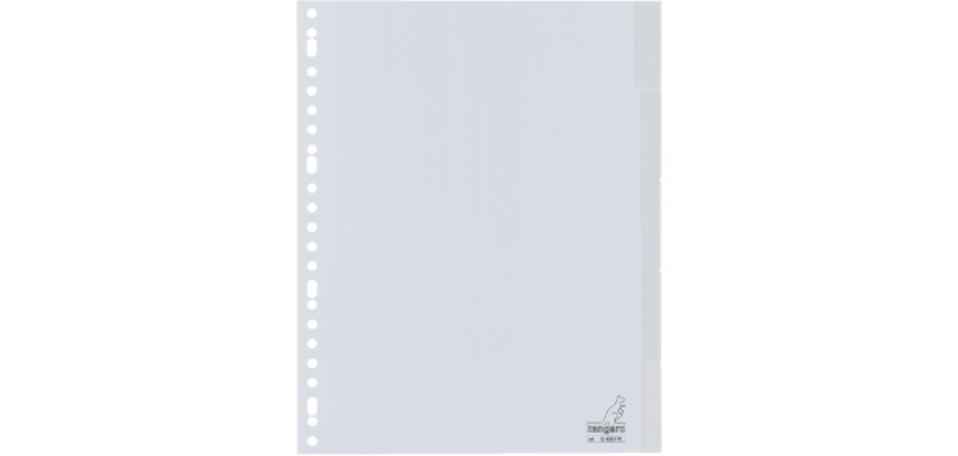 Intercalary Kangaro G405FM A4 23 Löcher 5 Register + Fenster PP grau