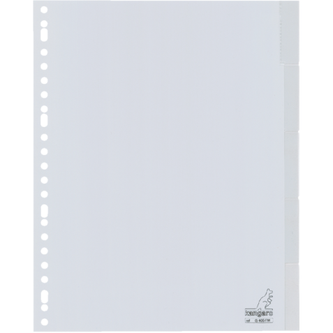 Intercalaire Kangaro G405FM A4 23 perforations 5 onglets + fenêtre PP gris
