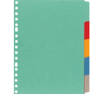 Intercalaire Kangaro P505M A5 17 perforations 5 onglets carton assorti