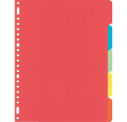 Intercalaire Kangaro PE405M A4 23 perforations 5 onglets carton assorti