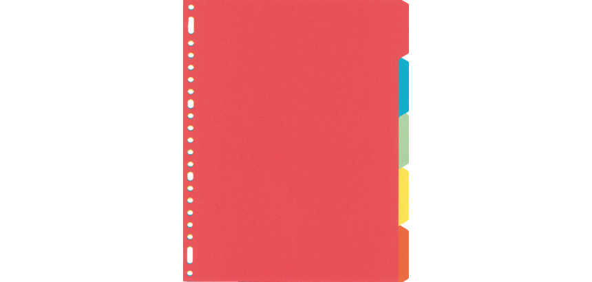 Intercalaire Kangaro PE405M A4 23 perforations 5 onglets carton assorti