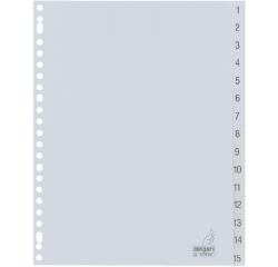 Intercalaire Kangaro G415CM A4 23 perforations numéro 1-15 PP gris