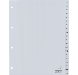 Intercalaire Kangaro G420AZ A4 4 perforations 20 onglets A-Z PP gris