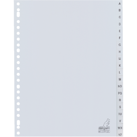 Intercalaire Kangaro G420AZM A4 23 perforations 20 onglets A-Z PP gris