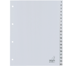 Kangaro Trennblätter G420C A4 4-Loch-Perforation Nummer 1-20 PP grau