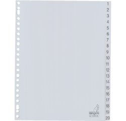 Tabbladen Kangaro 23-gaats G420CM 1-20 genummerd grijs PP