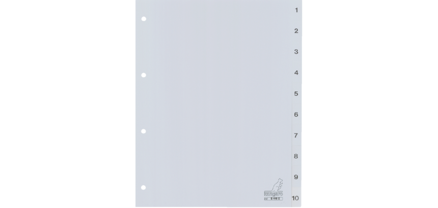 Kangaro G410C A4 Divider 4 Holes Number 1-10 PP Grey