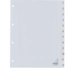 Kangaro G412C A4 Divider 4 Holes Number 1-12 PP Gray