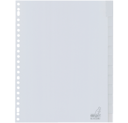 Intercalaire Kangaro G412FM A4 23 perforations 12 onglets + fenêtre PP gris