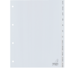 Intercalaires Kangaro 4 perf G412J 12 onglets mois PP gris